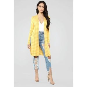 Ambiance Stripe Cardigan Mustard
